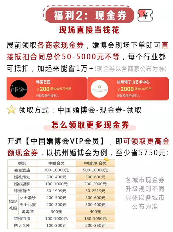 中國婚博會 | 新人必看6大【省錢攻略】開通VIP至少能省1萬+！  第3張
