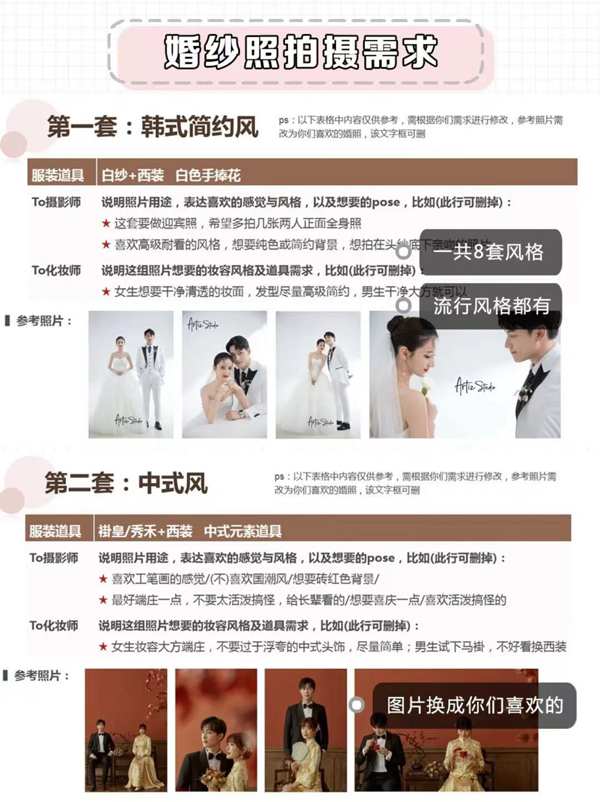 男朋友做的婚照和四大金剛溝通清單，超詳細  第3張