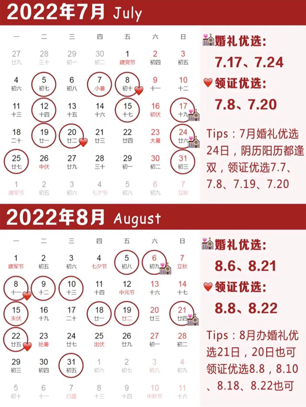 2022年結婚吉日趕緊搶，熱門好日子就6天！  第5張