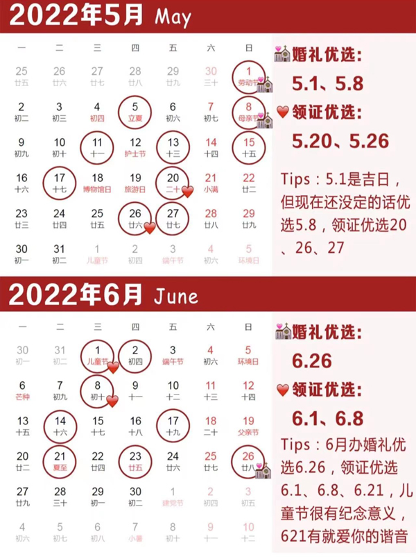 2022年結婚吉日趕緊搶，熱門好日子就6天！  第4張