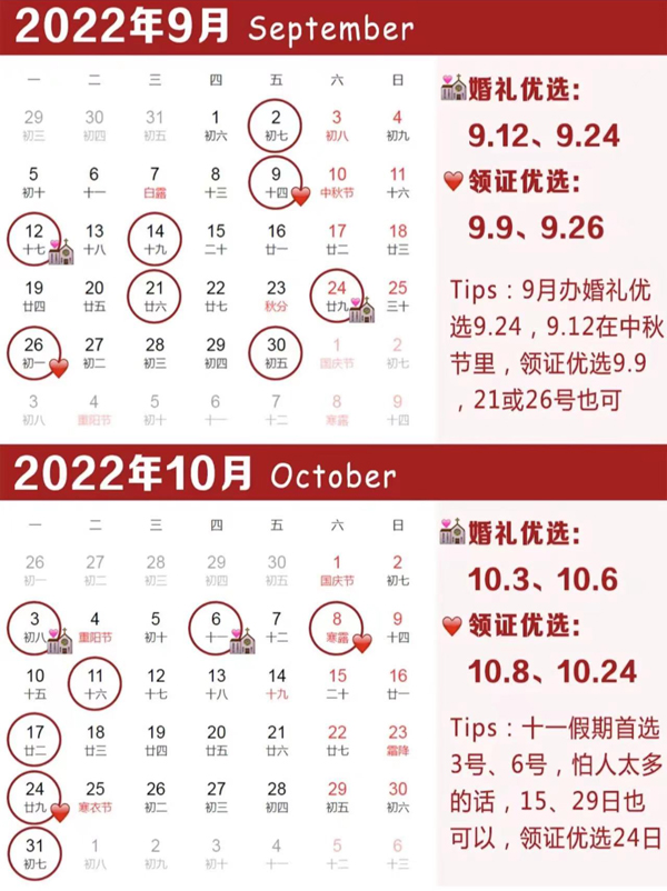2022年結婚吉日趕緊搶，熱門好日子就6天！  第6張